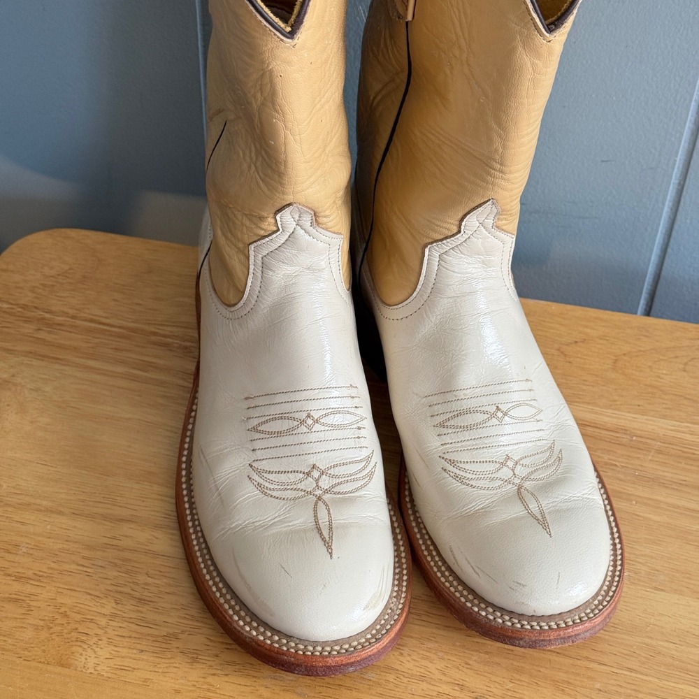 Vtg Logan Boot Co Cowboy Boots‎ Coastal Cowgirl Western Leather USA Women 6B - Picture 11 of 13